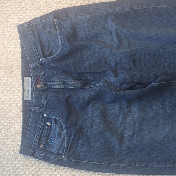 Basic Code 38 34 jeans blue jeans casual worn distressed men's jeans - Picture 3 of 14